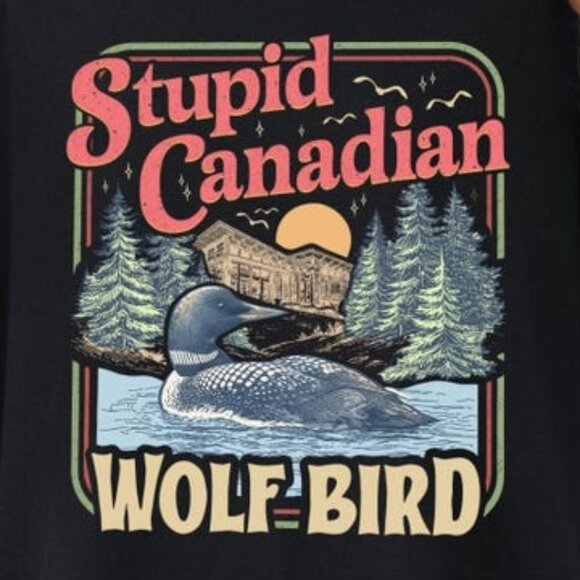 Funny Canadian Wolf Bird T-Shirt, Sports Rivalry Meme Tee - Picture 2 of 3